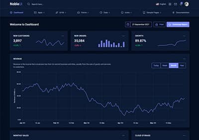 Horizontal Menu - Dark